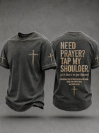 Men's Christian Need Prayer Tap My Shoulder Short Sleeve T-shirt