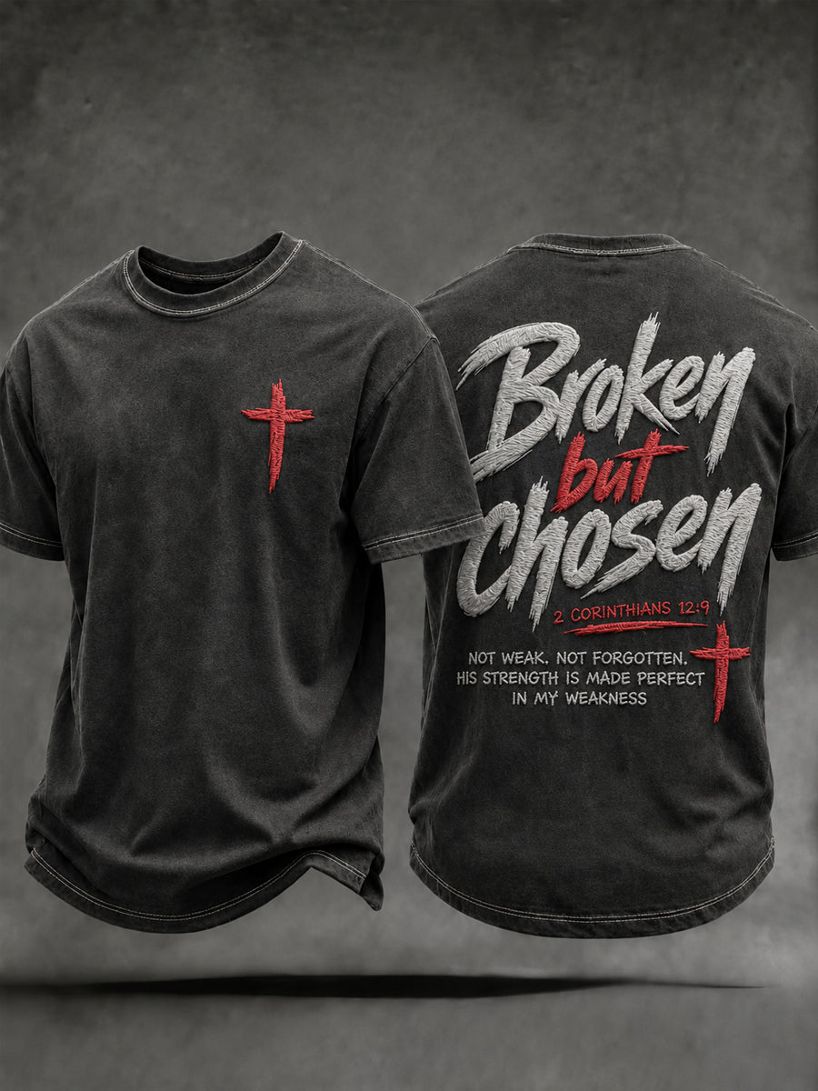 Men's Christian Broken But Chosen Cross Short Sleeve T-shirt