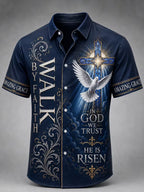 Men's Christian WALK BY FAITH Cross Short Sleeve Shirt