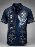Men's Christian WALK BY FAITH Cross Short Sleeve Shirt