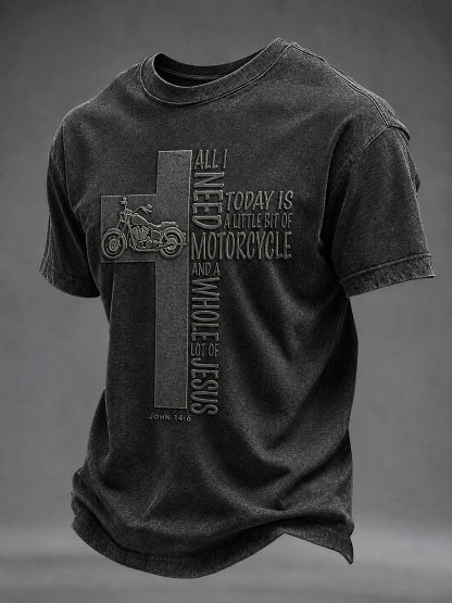 Men's Faith Biker Rider Graphic T-Shirt