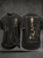 Men's Christian Jesus The Way Cross O-neck Short Sleeve T-shirt