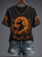 Women's Halloween Salem Witch Short Sleeve T-shirt