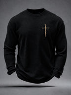 Men's Christian Need Prayer Tap My Shoulder Waffle Long Sleeve T-Shirt