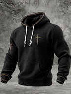 Men's Christian Need Prayer Tap My Shoulder Checkered Cotton Hoodie