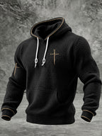 Men's Christian Need Prayer Tap My Shoulder Checkered Cotton Hoodie