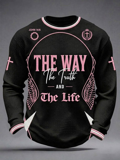 Men's The Way The Truth And The Life Waffle Long Sleeve T-Shirt