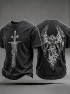 Men's Saint Michael The Archangel Print Short Sleeves T-shirt