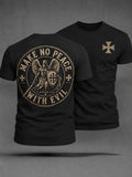 Men's Make No Peace With Evil Print Casual Tee