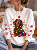 Women's Christmas Dachshund Cozy Knit Sweater