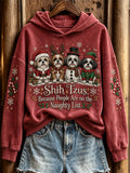 Women's Shih Tzus Because People Are on the Naughty List Christmas Dogs Print Hoodie