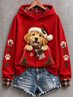 Women's Cute Golden Retriever Christmas Hoodie