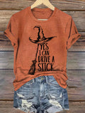 🔥HOT SALE🔥Women's Yes I Can Drive A Stick Print Round Neck T-shirt