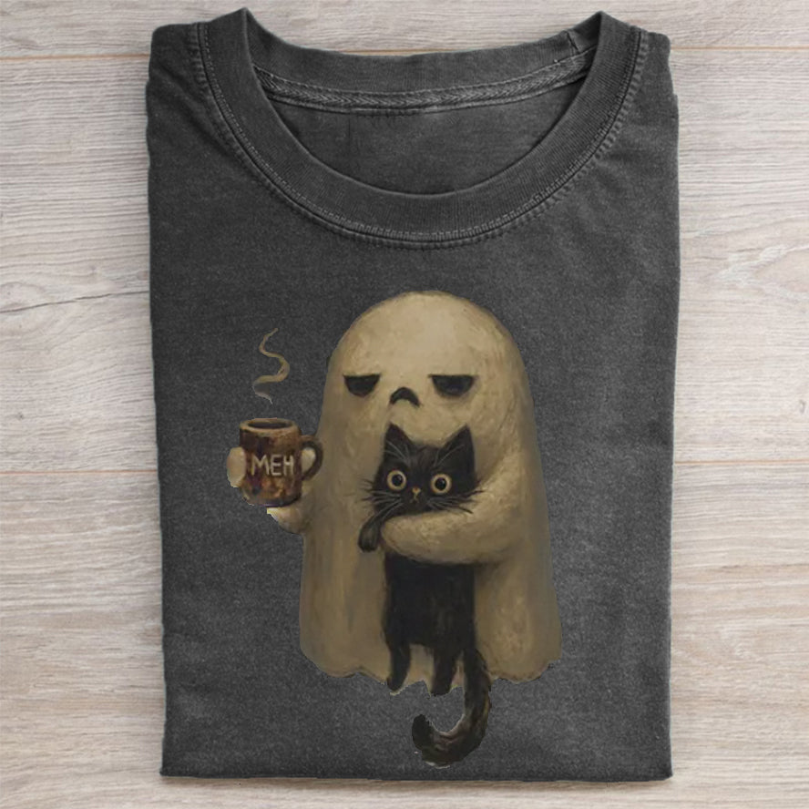 Vintage Ghost Cat T-shirt