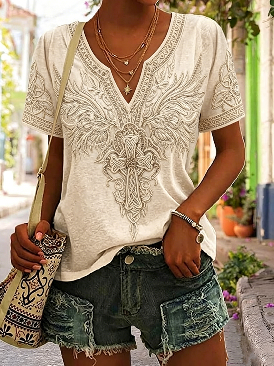 Women'S Faith Printed Casual Retro Style Top