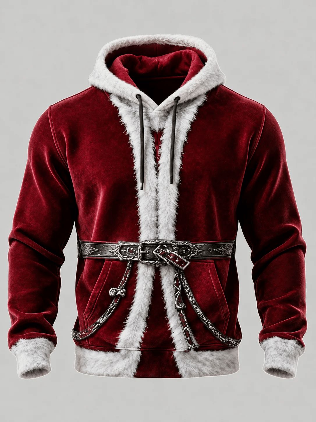 Men's Retro Christmas Printed Casual Flannel Hoodie