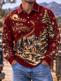 Men's Christmas Art Printed Tops
