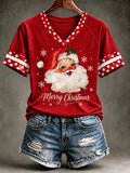Women's Christmas Print Short-Sleeved T-Shirt