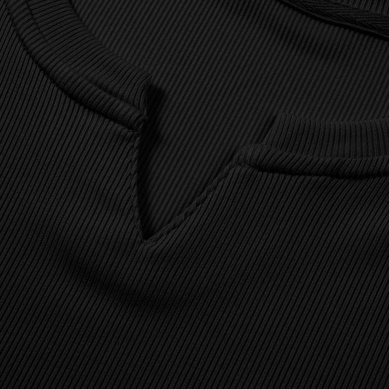 Men's Plain Casual Muscle Shirts for Men Slim Fitted T Shirt V-Neck Longline Ribbed Tees Shirts Long Sleeve Gym Workout Athletic Menswear Tops