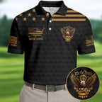 We The People 250 Years Golf Ball Pattern Black Golf Shirt, 4th Of July Patriotic Golf Shirts For Men