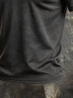 Men's Vintage 100% Cotton T-Shirt with Leather Paneling