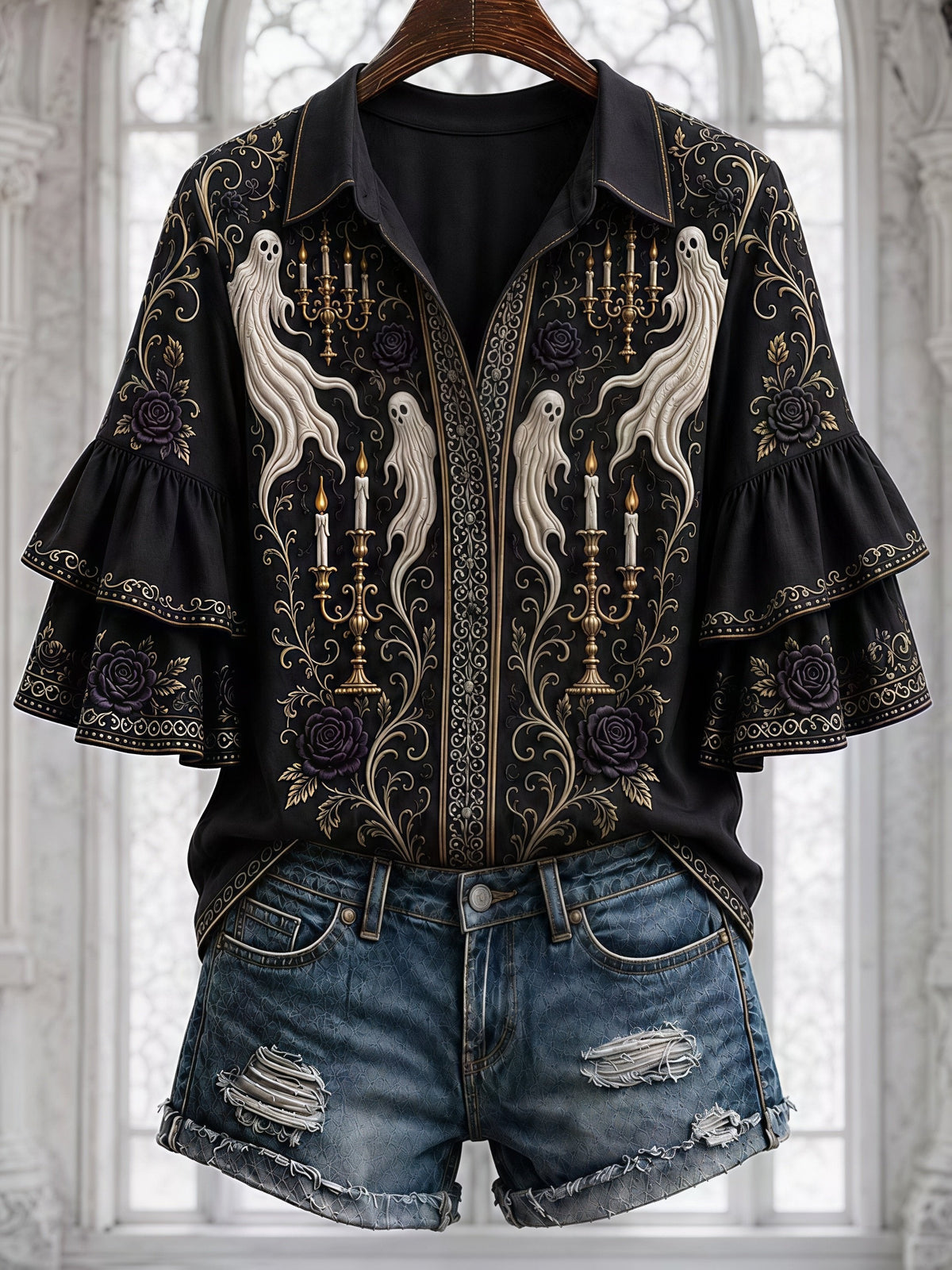 Women's Halloween Print Shirt