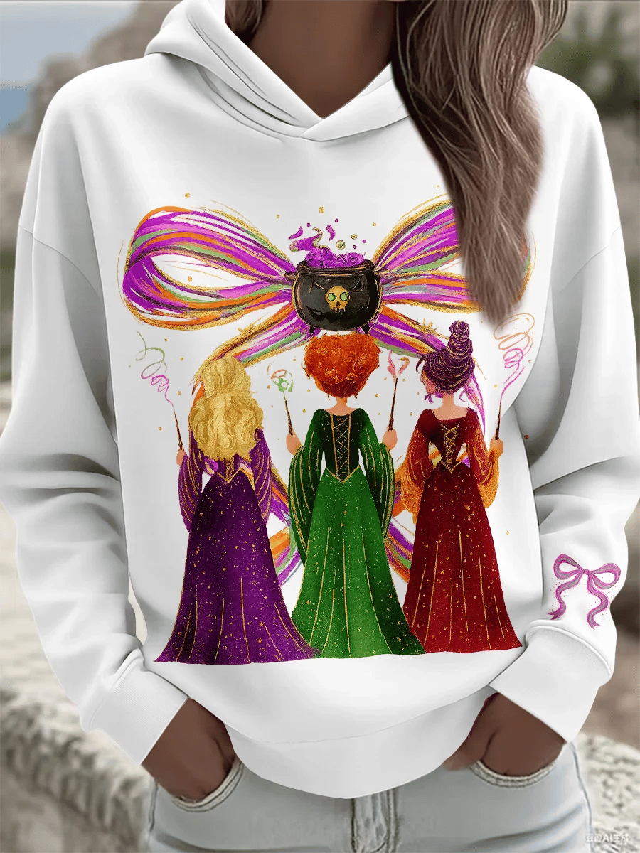 🔥HOT SALE🔥Women's Halloween Witch Art Print Sweatshirt