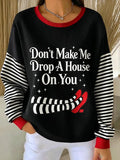 Women's Halloween Witch Print Long-Sleeve Knit Top