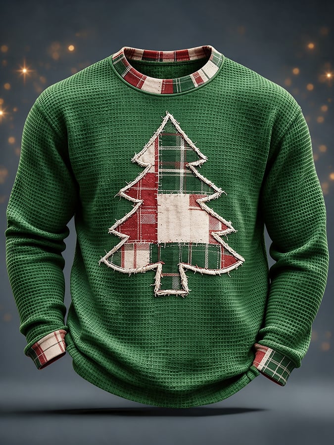Men'S Christmas-Themed Printed Long-Sleeved Top
