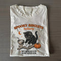 Kitty Biscuits Spooky Season Halloween Fall T-shirt