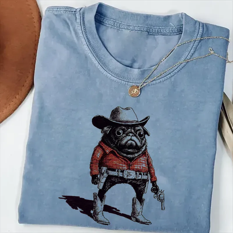 Pug Funny Cowboy T-shirt
