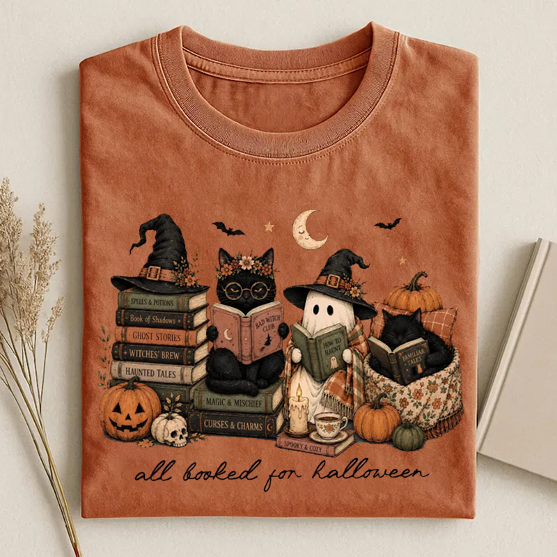 All Booked For Halloween T-shirt
