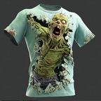 Halloween Men's Optical Illusion Zombies Horror Shirt Button Up Shirt Long Sleeve Dark Punk Gothic Style Outdoor Holiday Summer Spring Turndown 3D Print Collared Shirts Blue Purple Green