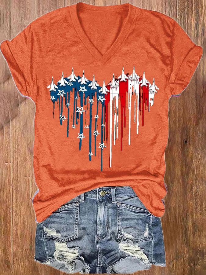 Women's Independence Day Design Printed T-Shirt