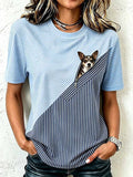 Women's Cute Dog  Printed Shirt