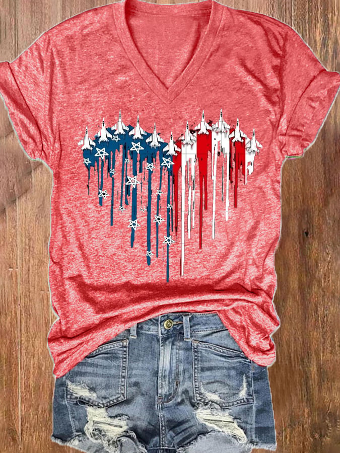 Women's Independence Day Design Printed T-Shirt