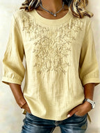 Women's Linen-Cotton Printed Tops