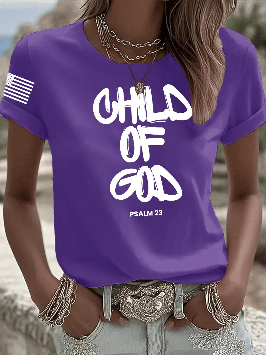 Child Of God From Psalm 23 Printed T-Shirt