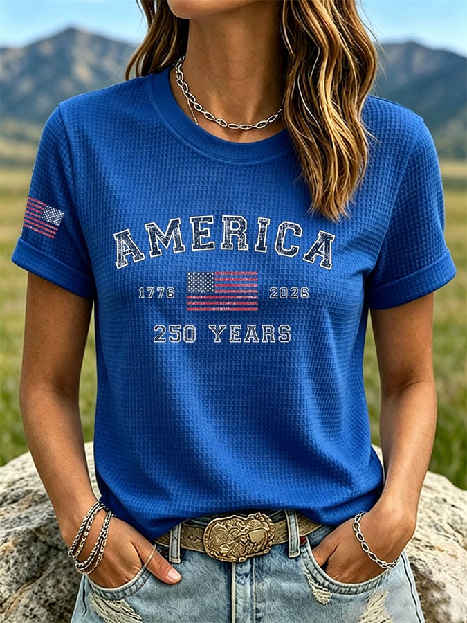 Women's United States 250TH Anniversary Print Waffle T-shirt