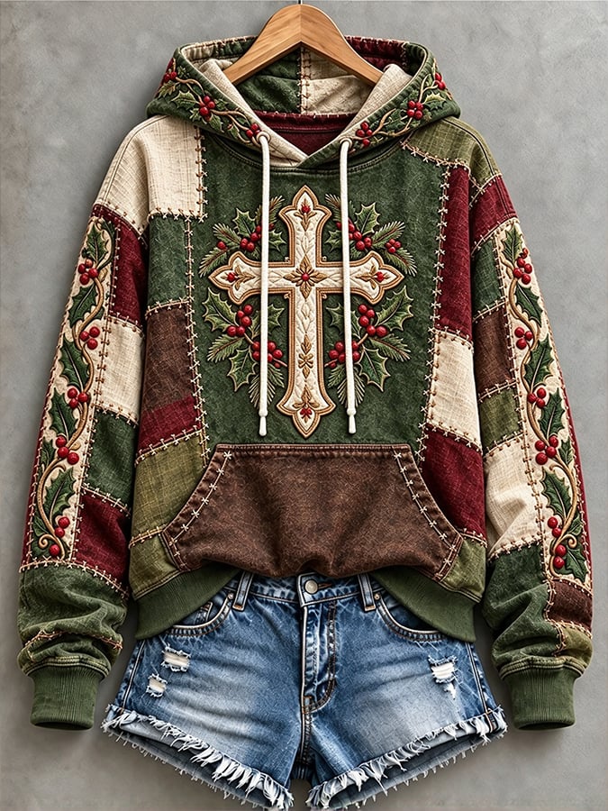 Lässiger Damen-Kapuzenpullover mit Print