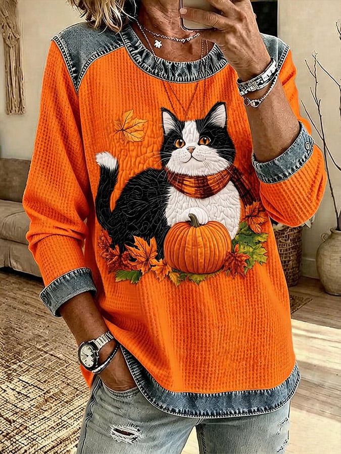 Women's Casual  Print Pullover Sweatshirt