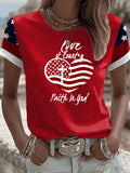 Love Of Country Faith In God Printed T-Shirt