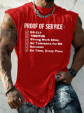 Men's Proof Of Service Pattern  Round Neck Tank 100% Cotton Top