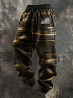 Men's Retro Outdoor Color Block Patriot Sports Pants