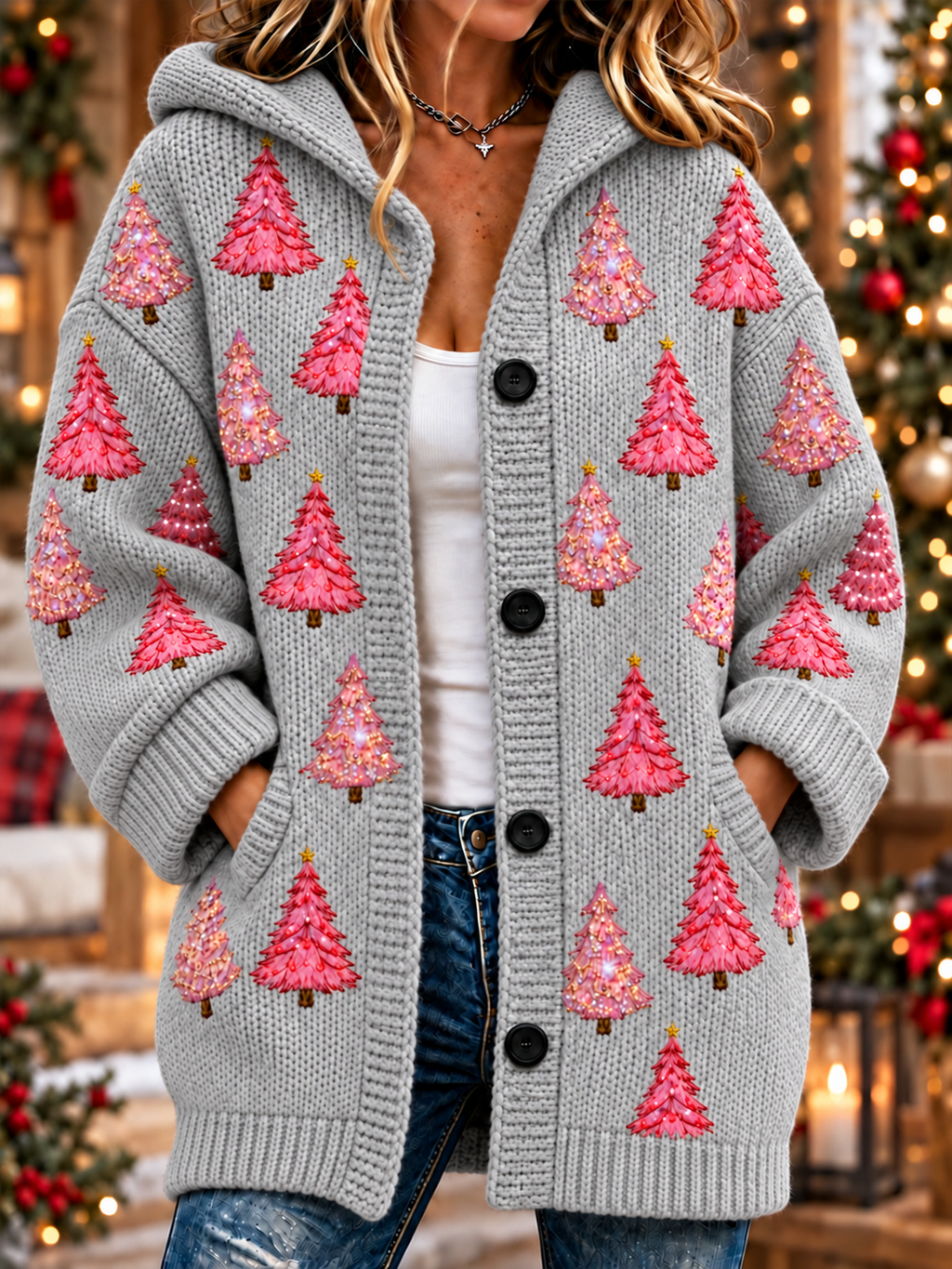 Women'S Christmas Print Casual Cardigan