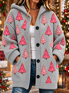 Women'S Christmas Print Casual Cardigan