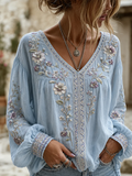 Women's floral print V-neck top