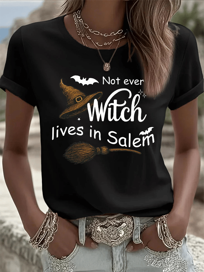 🔥HOT SALE🔥Women's Halloween Printed Round Neck T-Shirt