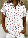 Women's Patriotic 250th Anniversary Print Casual Shirt