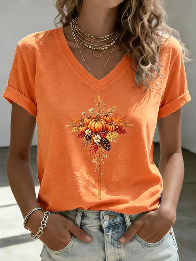Women'S Autumn Faith Printed T-Shirt